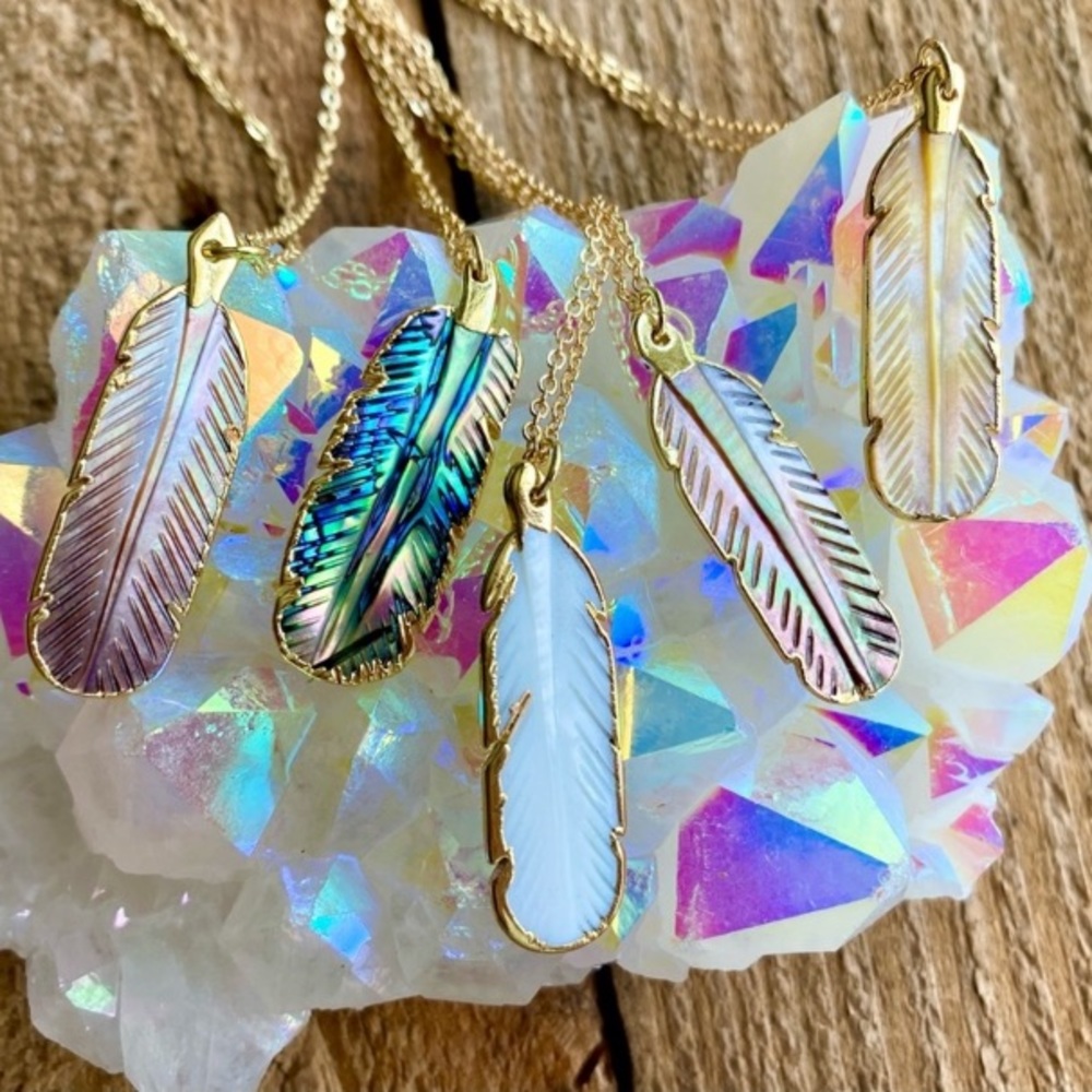 Abalone feather necklace - Picture 4 of 8